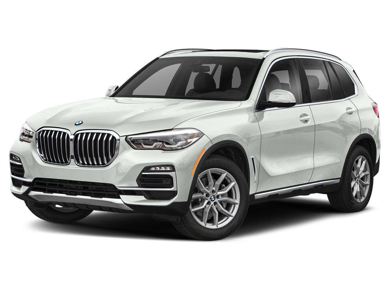 2021 BMW X5 xDrive40i in Alpine White — front three-quarter view