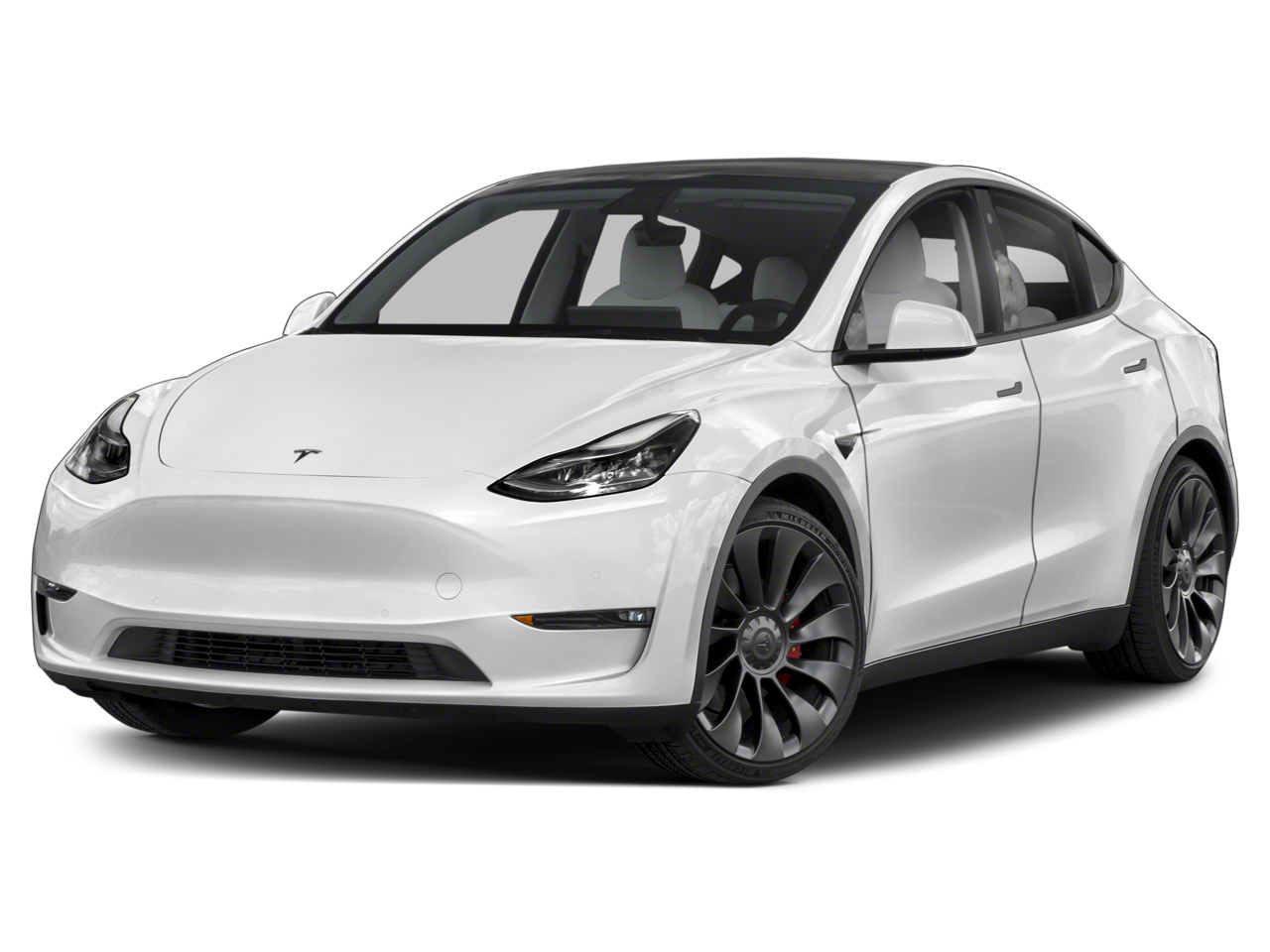 2022 Tesla Model Y Performance in White — front three-quarter view