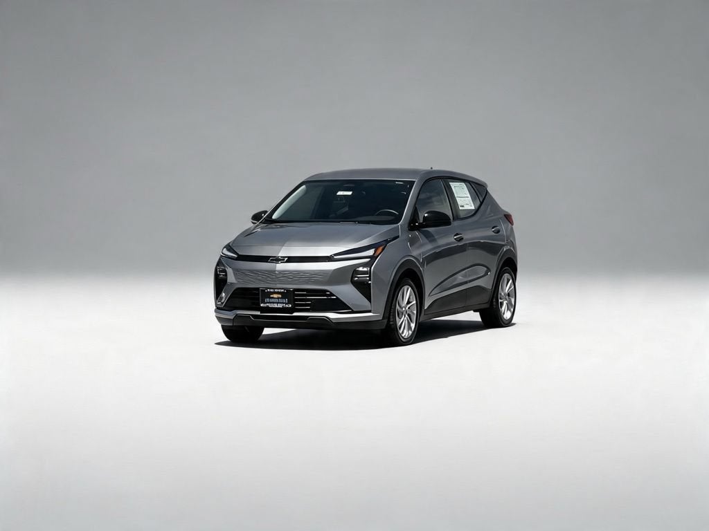 2027 Chevrolet Bolt LT in Sterling Grey Metallic — front three-quarter view