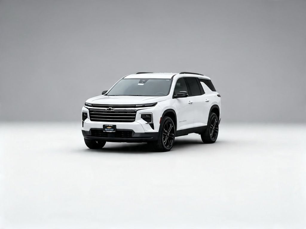 2026 Chevrolet Traverse LT in Summit White — front three-quarter view