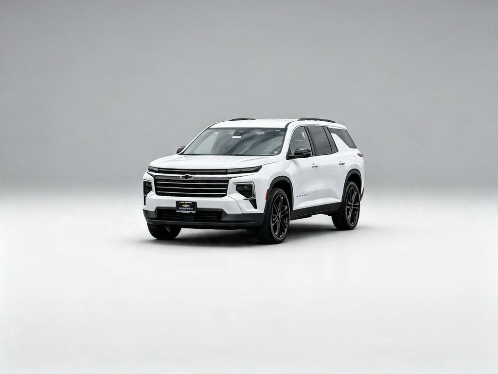 2026 Chevrolet Traverse LT in Summit White — front three-quarter view