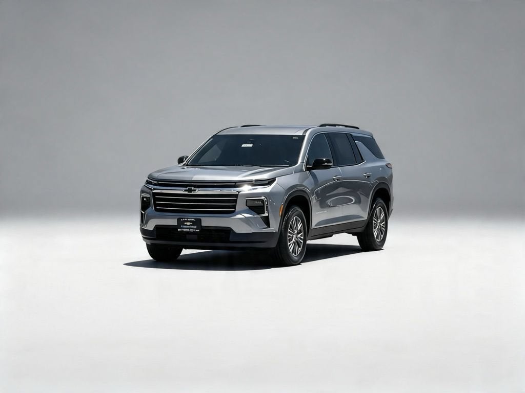 2026 Chevrolet Traverse LT in Sterling Gray Metallic — front three-quarter view