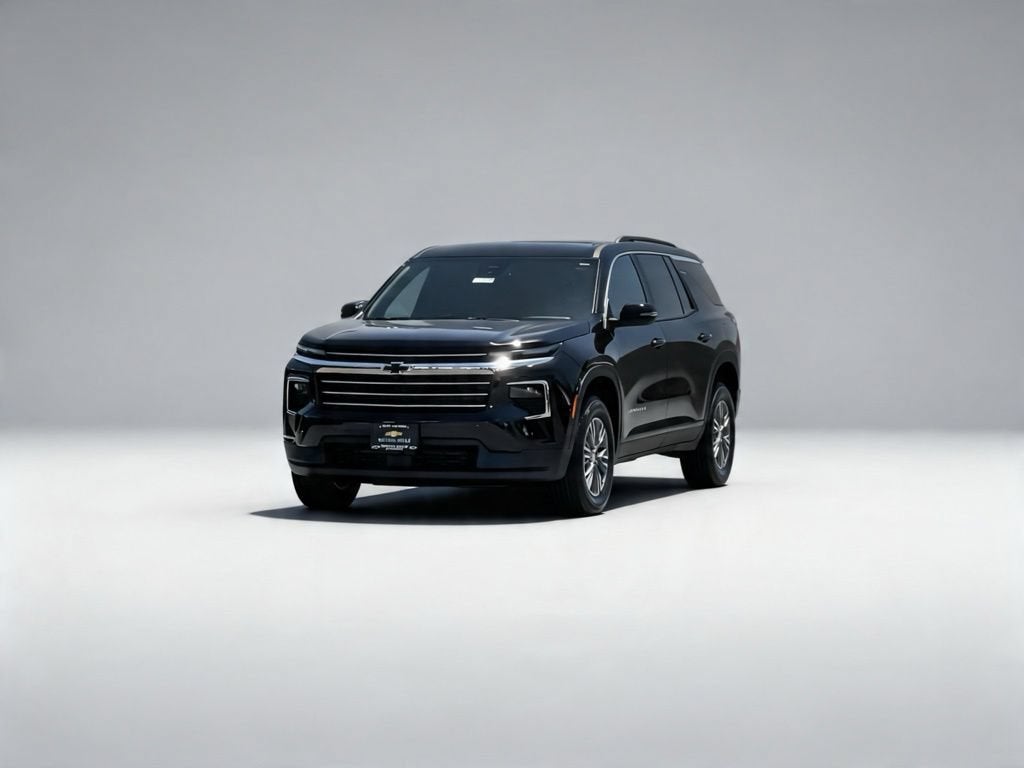 2026 Chevrolet Traverse LT in Mosaic Black Metallic — front three-quarter view