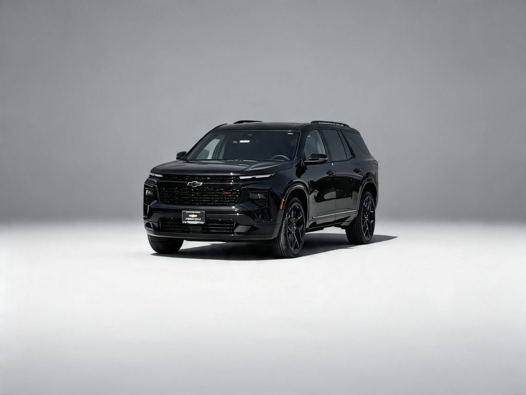 2026 Chevrolet Traverse RS in Mosaic Black Metallic — front three-quarter view
