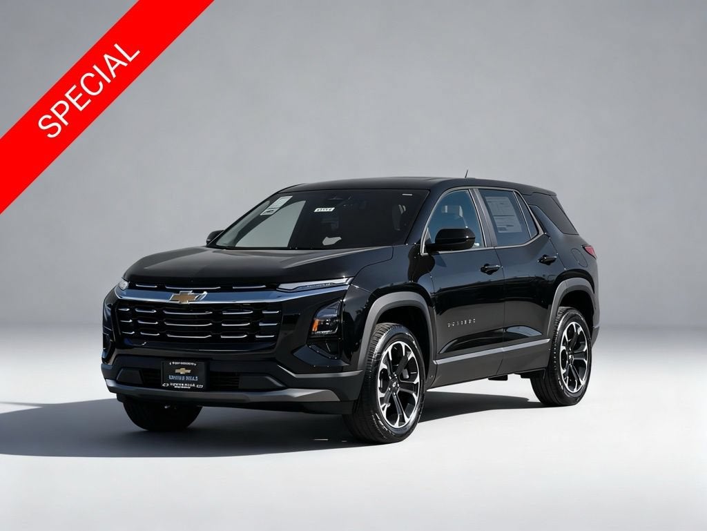 2026 Chevrolet Equinox LT in Mosaic Black Metallic — front three-quarter view