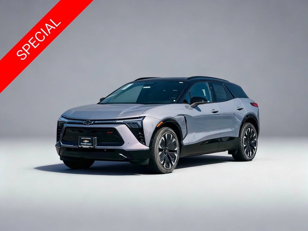 2026 Chevrolet Blazer EV RS in Galaxy Gray Metallic — front three-quarter view
