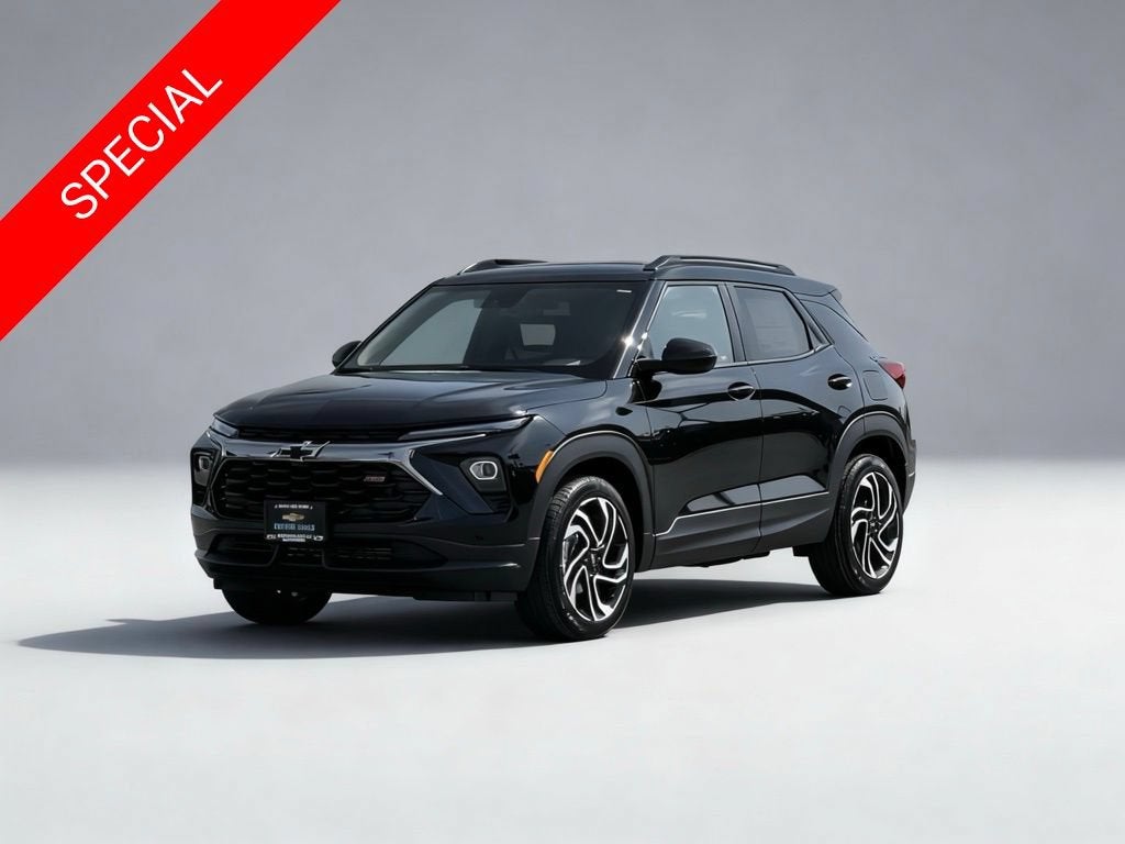 2026 Chevrolet Trailblazer RS in Mosaic Black Metallic — front three-quarter view