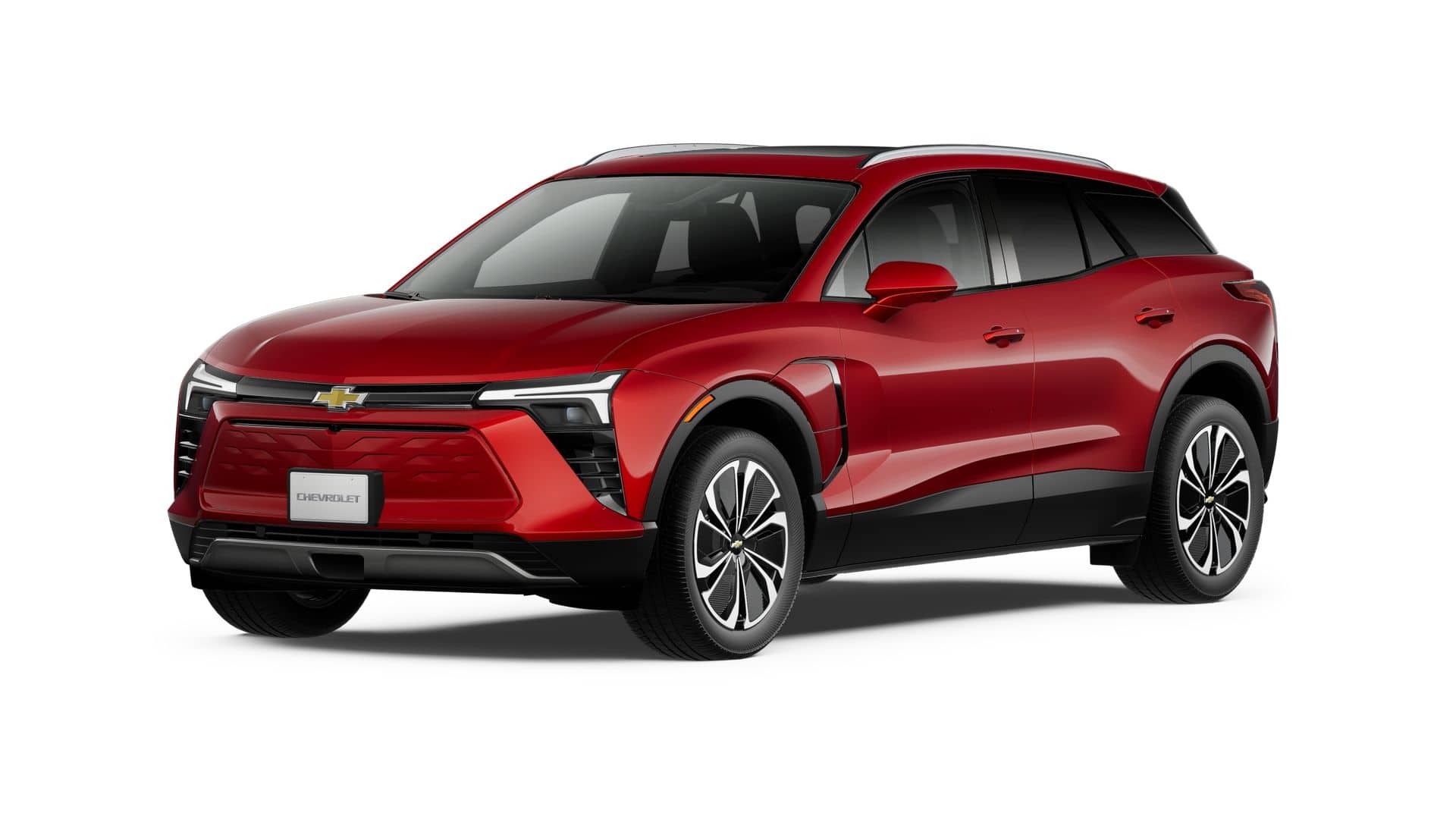 2026 Chevrolet Blazer EV FWD LT in Radiant Red Tintcoat — front three-quarter view